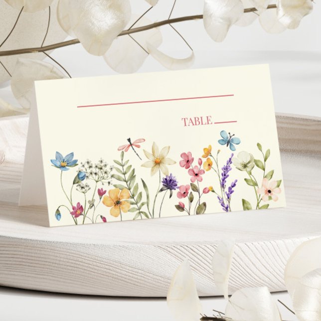 Tarjeta De Asiento Flores silvestres Boda Floral (Subido por el creador)