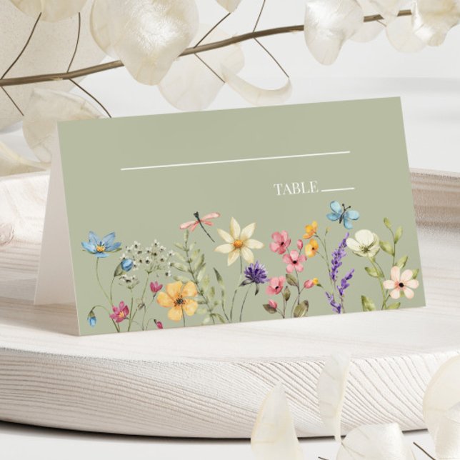 Tarjeta De Asiento Flores silvestres Boda Floral (Subido por el creador)