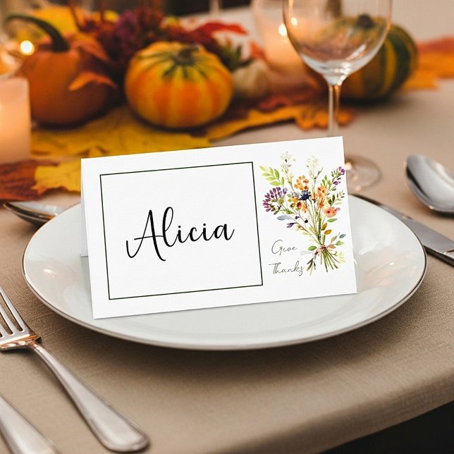Tarjeta De Asiento Flores silvestres de otoño personalizadas (Subido por el creador)