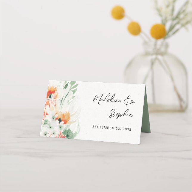 Tarjeta De Asiento Flores silvestres de verano boda floral (Anverso)