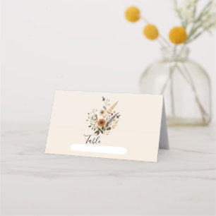 Tarjeta De Asiento Flores Silvestres Ramo Floral Vintage Boda Bohemia