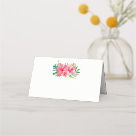 Tarjeta De Asiento Flores tropicales Hibiscus Plumeria Boda