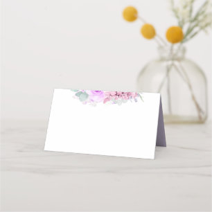 Tarjeta De Asiento Flores violetas y turbias Boda romántico elegante