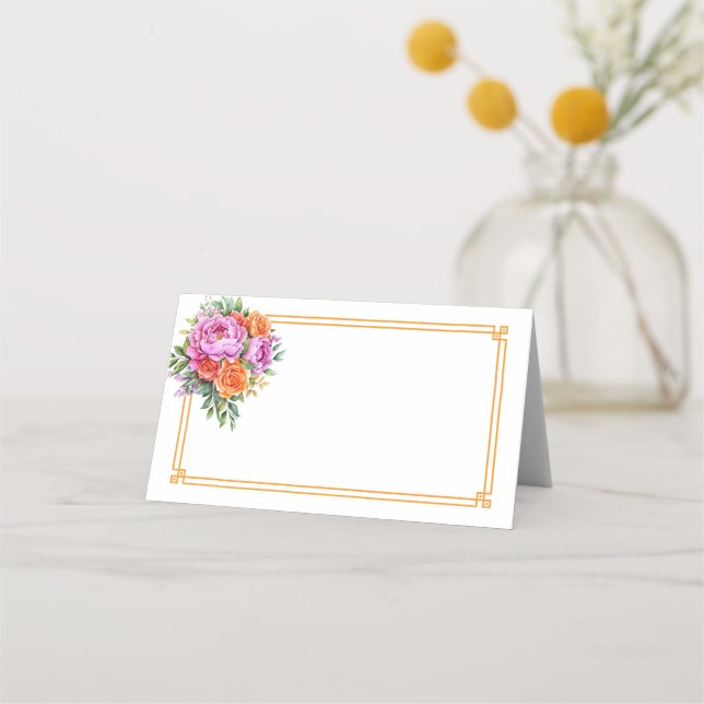 Tarjeta De Asiento Folded Name Place Card (Anverso)