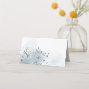 Tarjeta De Asiento foliage acuarela azul