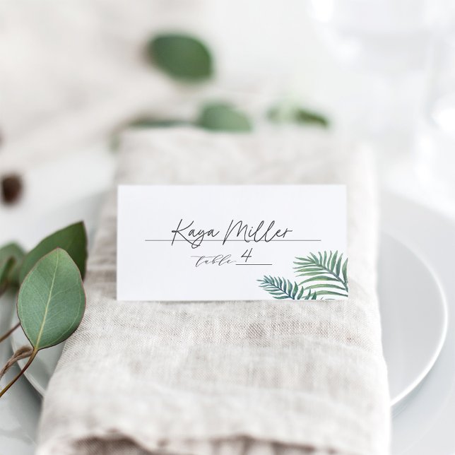 Tarjeta De Asiento Foliage tropical | Elegante Boda botánico (Subido por el creador)