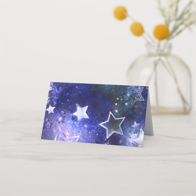 Tarjeta De Asiento Fondo espacial con estrellas (Anverso)