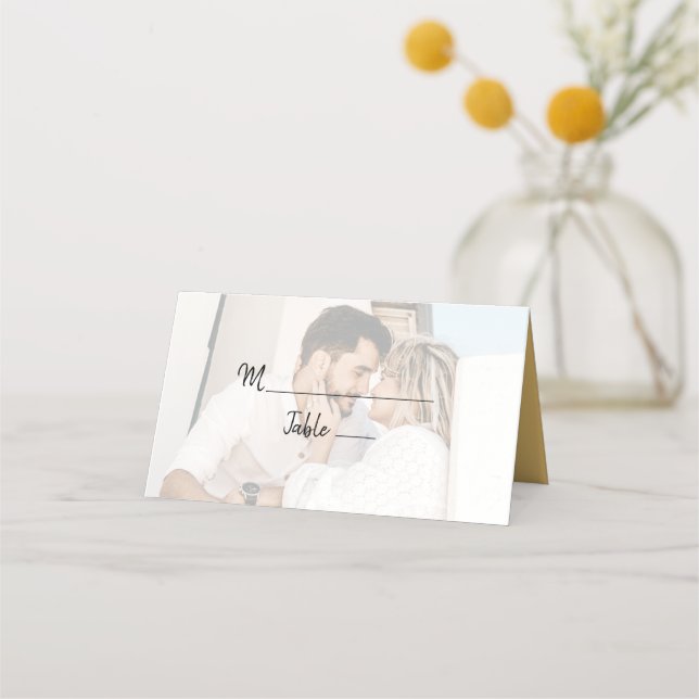 Tarjeta De Asiento Foto de Boda (Anverso)