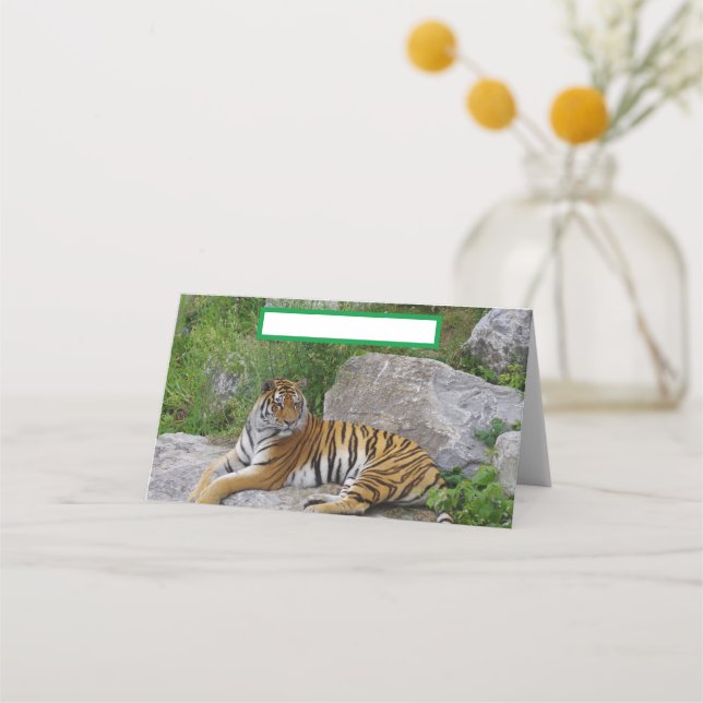 Tarjeta De Asiento Foto de retrato de un tigre siberiano (Anverso)