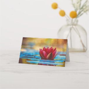 Tarjeta De Asiento Foto de una flor de Lotus en un estanque