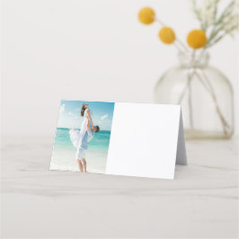 Tarjeta De Asiento Foto personalizada Boda moderna en playa