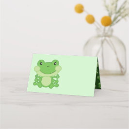 Tarjeta De Asiento Frog Baby Shower Green