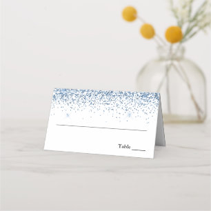 Tarjeta De Asiento Frontera purpurina, azul marino y blanco personali