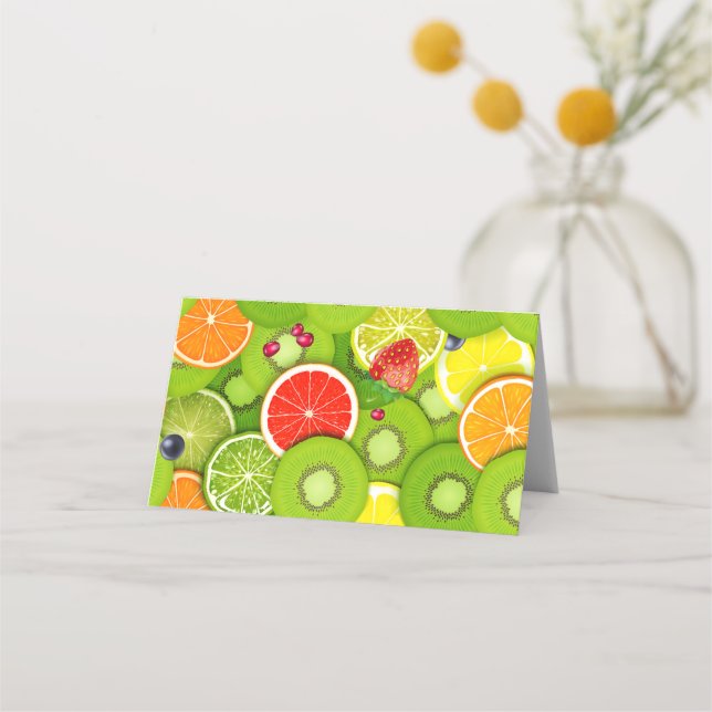 Tarjeta De Asiento Frutas de verano 2 (Reverso)