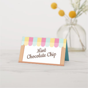 Tarjeta De Asiento Fun Bright Ice Cream Parlour Awday Party