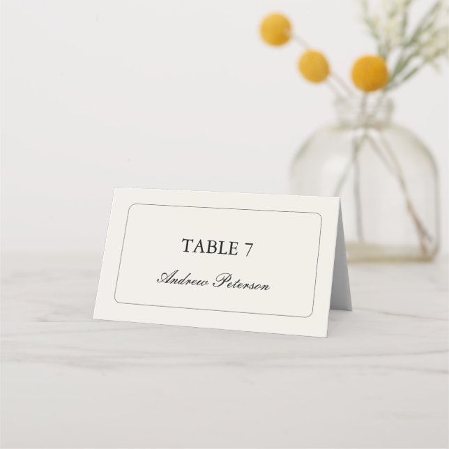 Tarjeta De Asiento Garden Romantic Minimalist Elegant Wedding (Anverso)