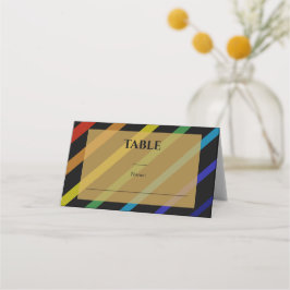 Tarjeta De Asiento Gay Men Wedding Elegant Rainbow