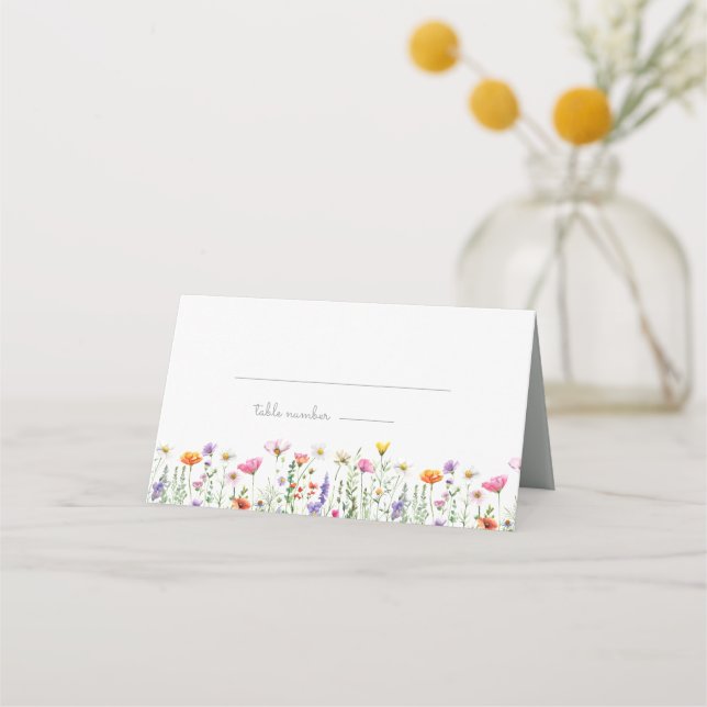 Tarjeta De Asiento Gender Neutral Wildflower Baby Shower (Anverso)