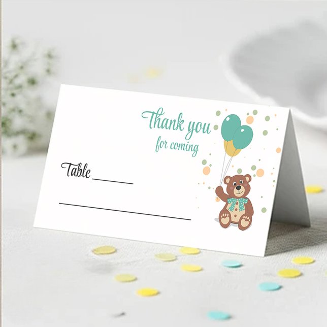 Tarjeta De Asiento Género Neutral Teddy Bear Nombre del invitado de B (Subido por el creador)