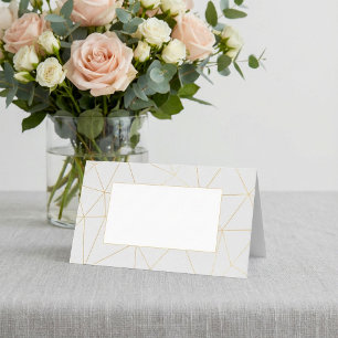 Tarjeta De Asiento Geometric gold frame guest name place card