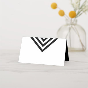 Tarjeta De Asiento Geométrico moderno Minimalista blanco y negro