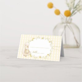Tarjeta De Asiento Gingham Amarillo Neutro en Género Silly Goose