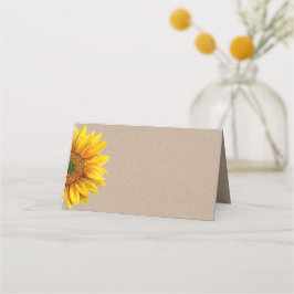 Tarjeta De Asiento Girasol. Boda floral rústica. Flor de campo
