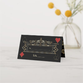 Tarjeta De Asiento Glam Gold Black Gatsby Style Roaring 20s Boda