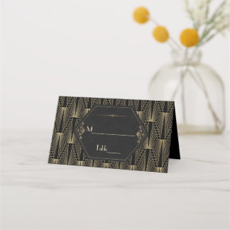 Tarjeta De Asiento Glam Roaring 20s Great Gatsby Art Deco Wedding