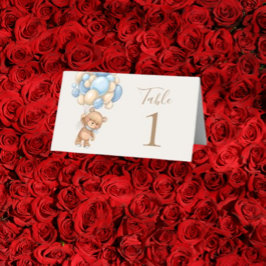 Tarjeta De Asiento Globo de osito de peluche marrón