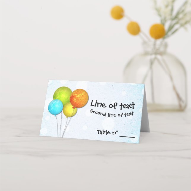 Tarjeta De Asiento Globos (Anverso)