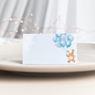 Tarjeta De Asiento Globos azules con ducha de bebé