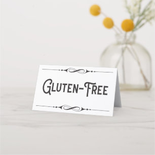 Tarjeta De Asiento Gluten Marcador de mesa simple y elegante