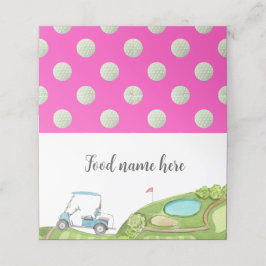 Tarjeta De Asiento Golf Pink Tent Place Card Birday Baby Shower