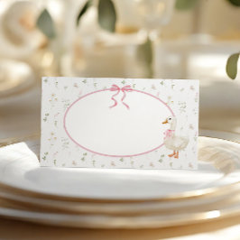 Tarjeta De Asiento Goose Wildflower Pink Bow Baby Shower