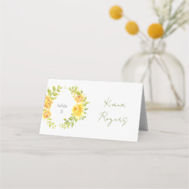 Tarjeta De Asiento Gorgeous Yellow Floral Place Card
