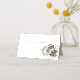 Tarjeta De Asiento Gorra de vaca blanca con flores