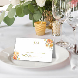 Tarjeta De Asiento Graceful spring wedding adorned with orange flower