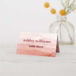 Tarjeta De Asiento Gradiente de color de agua y rama boda japonés