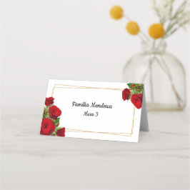 Tarjeta De Asiento Gráficos de Asientos de Recepción Floral Escarlata