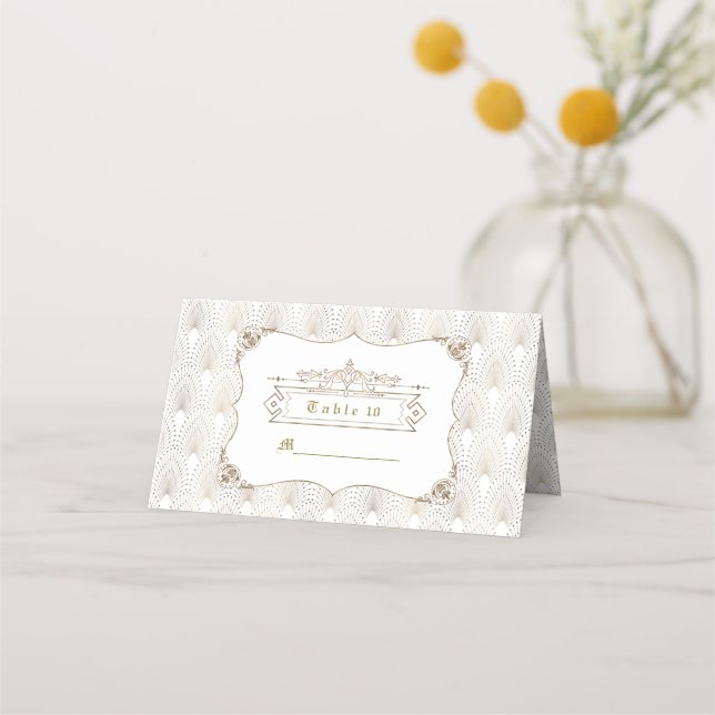 Tarjeta De Asiento Gran Boda de estilo de Gatsby 20 (Anverso)