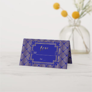 Tarjeta De Asiento Gran Boda de Gatsby de la Marina Real de Oro Azul