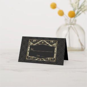 Tarjeta De Asiento Gran Gatsby de oro Art Deco Style Boda