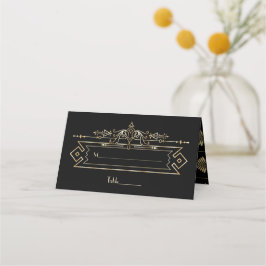 Tarjeta De Asiento Gran Gatsby de oro negro de lujo Boda de los años 