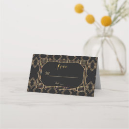 Tarjeta De Asiento Gran Gatsby negro de oro elegante Boda de los años