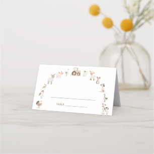 Tarjeta De Asiento Granja Animal Barnyard Baby Shower