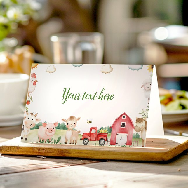 Tarjeta De Asiento Granja Animales Barnyard Fiesta de alimentos Tiend (Subido por el creador)