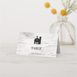 Tarjeta De Asiento Granja Rústica de Abedul Blanco Ciervo Cuerno