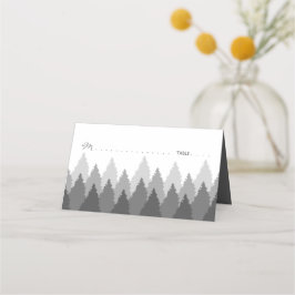 Tarjeta De Asiento Gray Forest Range Woodland Boda
