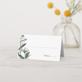 Tarjeta De Asiento Green Floral Botanical Wedding
